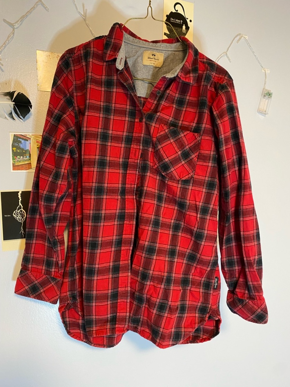 Red & Black Plaid Button-Up Shirt